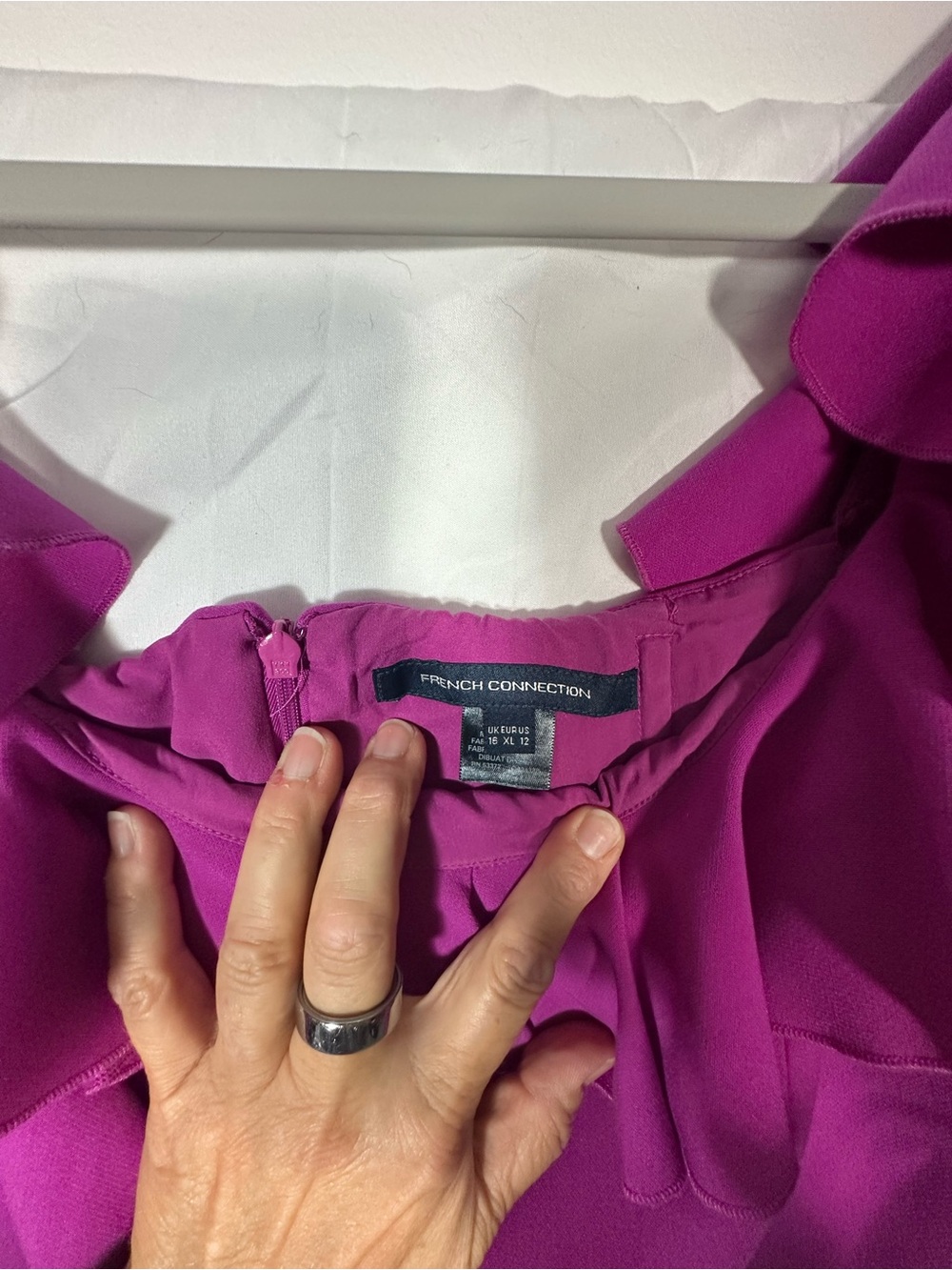 French Connection Fuchsia Ruffle-Trim dress - Picture 7 of 10